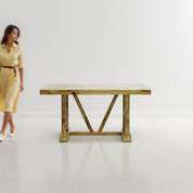 Gable Luxury Dining Table - 6 Seater - 150 cm x 90 cm x 76 cm - Mango