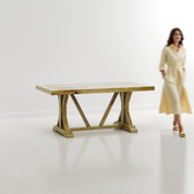 Gable Luxury Dining Table - Large 6 Seater - 175 cm x 90 cm x 76 cm - Mango