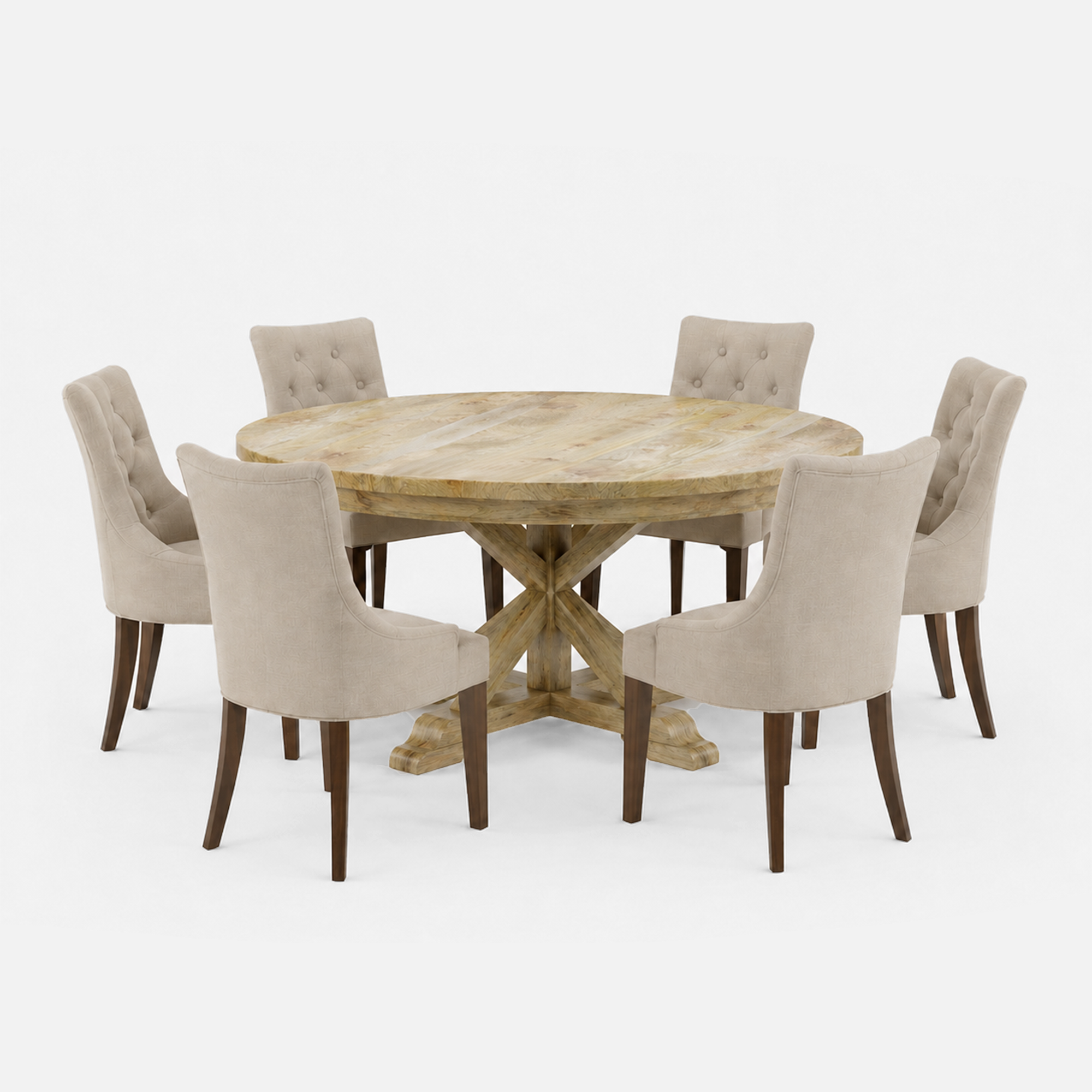 Gable-espana-round-dining-set-150cm-natural-mango-table-6-chair-walnut-on-sheesham-fur-beige-fabric-V2.png
