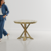 Gable Luxury Round Dining Table - 4 Seater - 100 cm Dia x 76 cm - Mango
