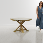 Gable Luxury Round Dining Table - 4 Seater - 130 cm Dia x 76 cm - Mango