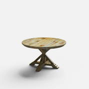 Gable Luxury Round Dining Table - 4 Seater - 130 cm Dia x 76 cm - Mango