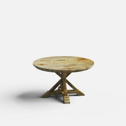 Gable Luxury Round Dining Table - 4 Seater - 130 cm Dia x 76 cm - Mango