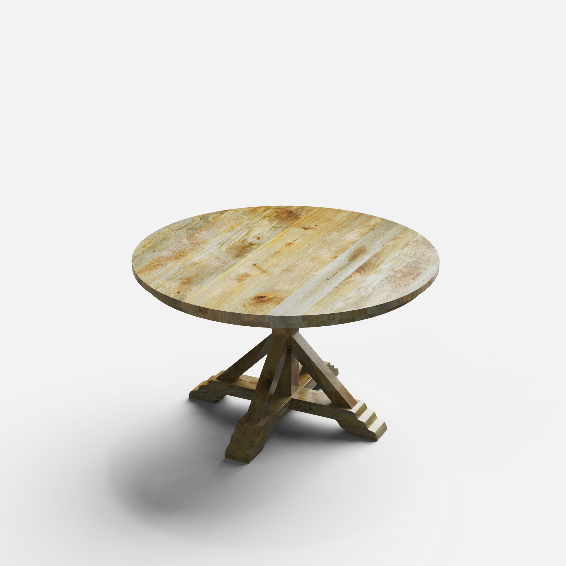 Gable Luxury Round Dining Table - 4 Seater - 130 cm Dia x 76 cm - Mango