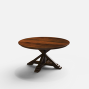 Gable Luxury Round Dining Table - 6 Seater - 150 cm Dia x 76 cm - Mango