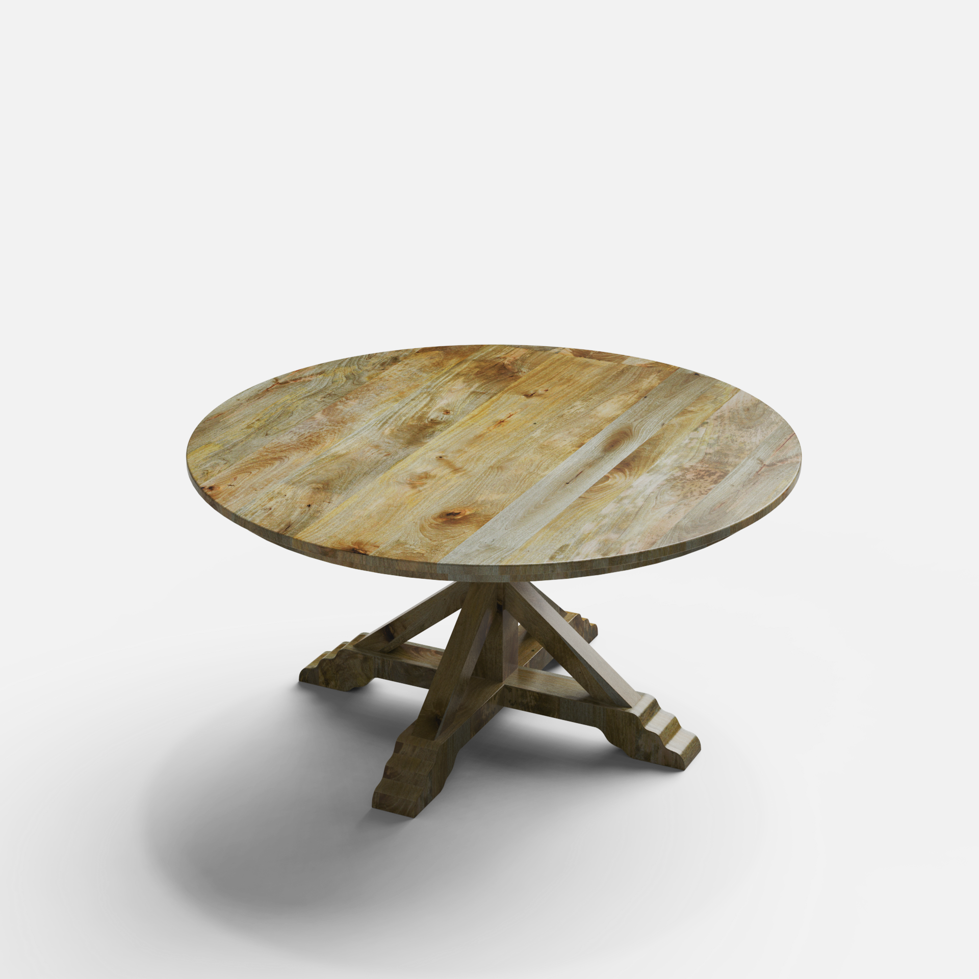 Gable Luxury Round Dining Table - 6 Seater - 150 cm Dia x 76 cm - Mango