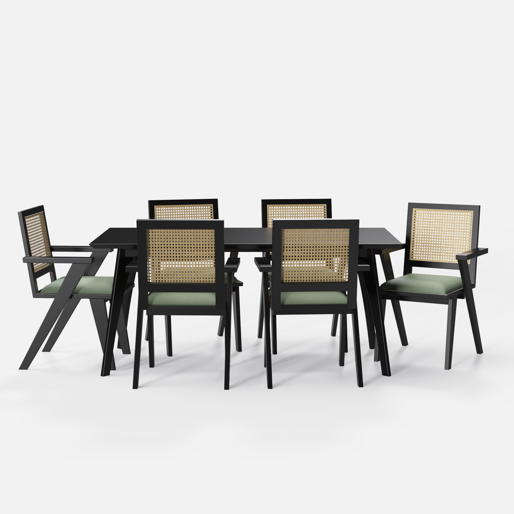 Gina-Flora-dining-set-175cm-black-polish-on-mango-table-6-chairs-black-polish-on-sheesham-seaweed-green-cotton-blend-fabric-V2.png