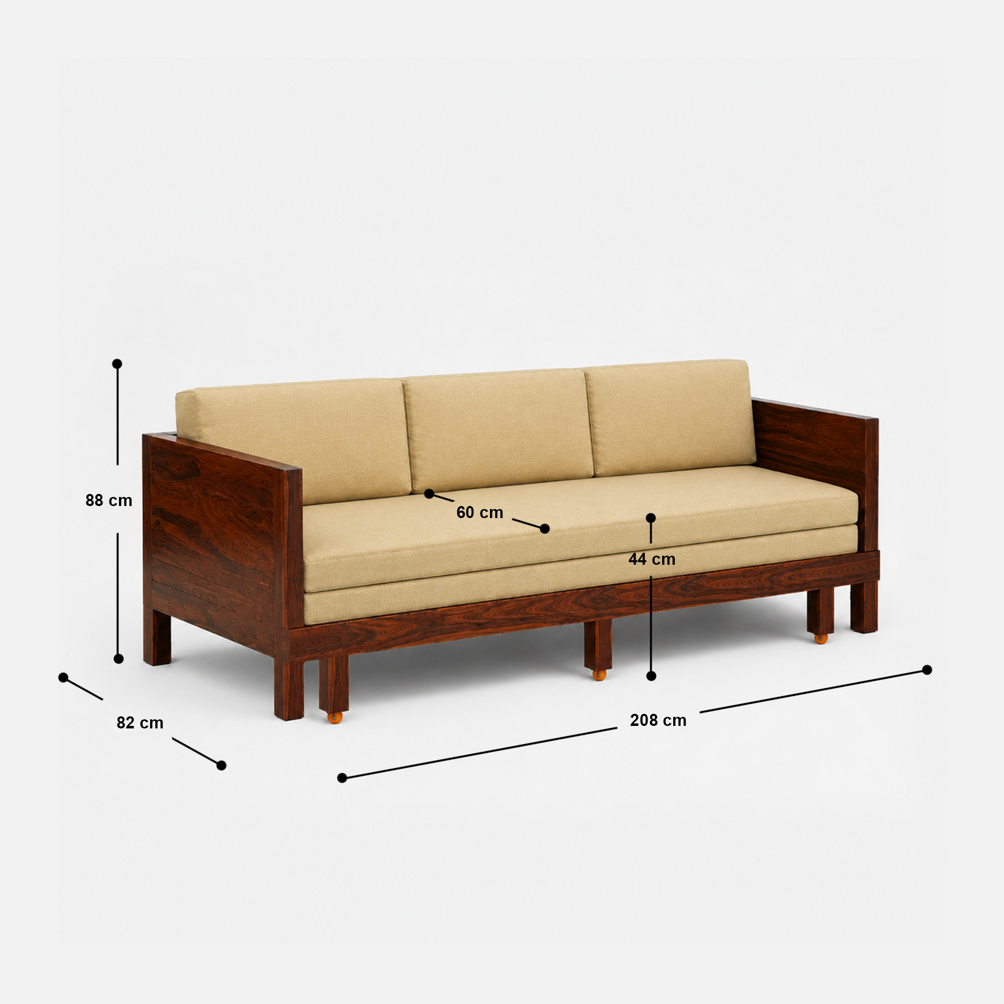 Greer 3 Seater Sofa Bed - 81.8"