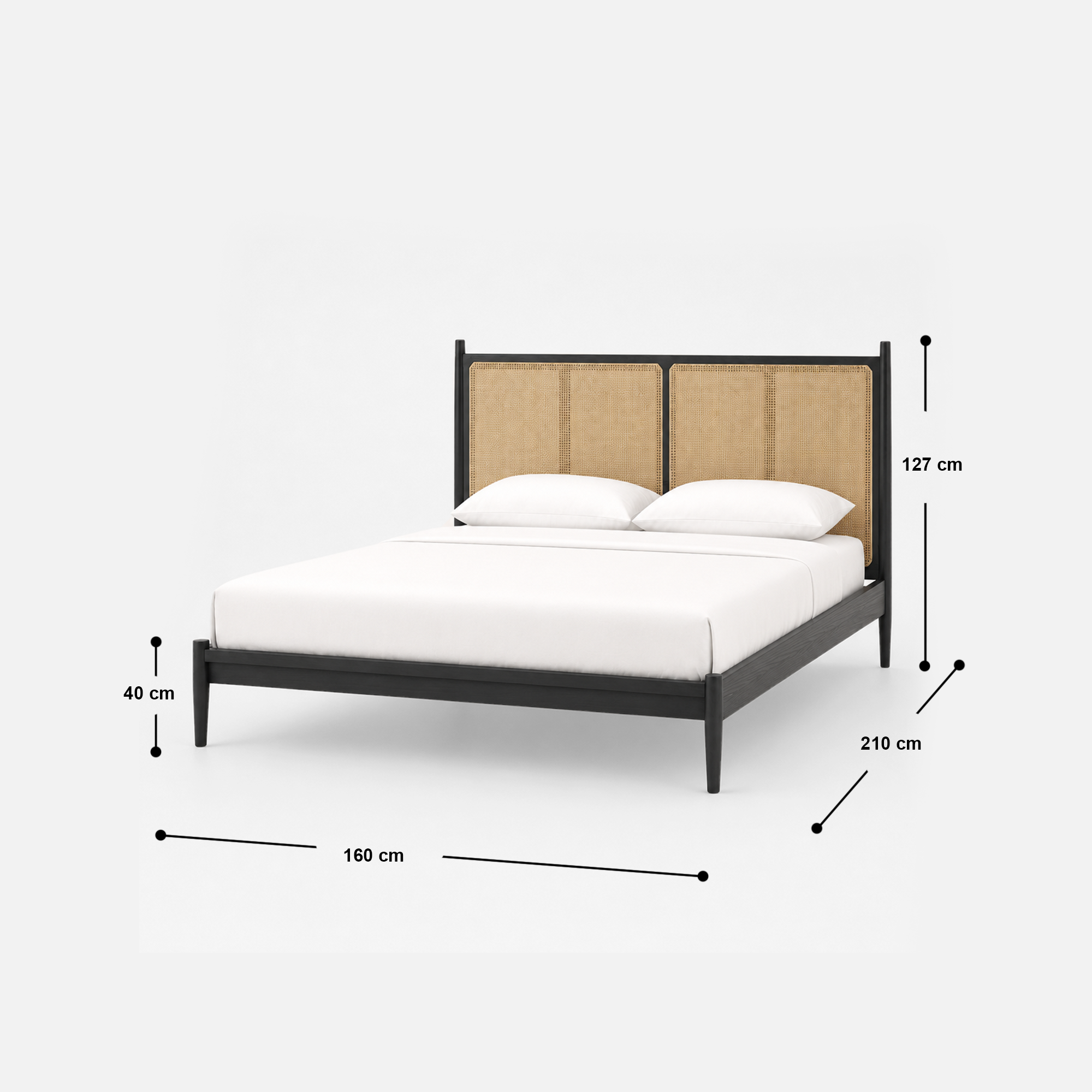 Harbor Woven Cane Wood Bed Frame