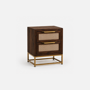 Harper Woven Nightstand with Brass Base