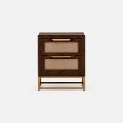 Harper Woven Nightstand with Brass Base