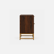 Harper Woven Nightstand with Brass Base