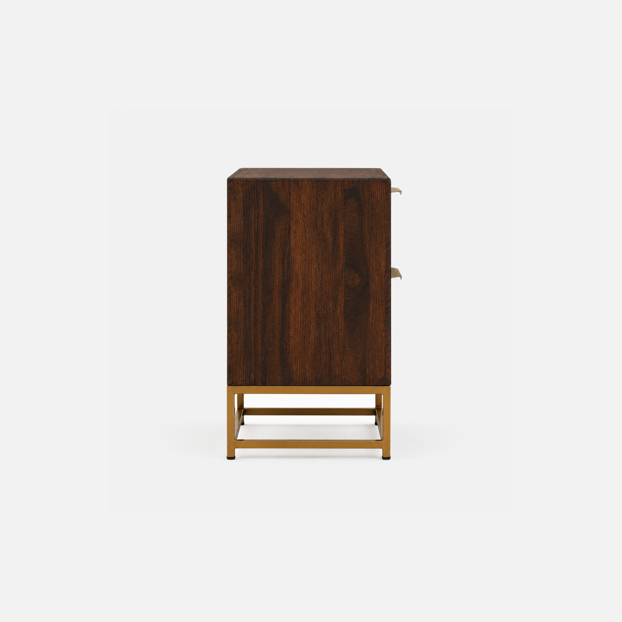 Harper Woven Nightstand with Brass Base