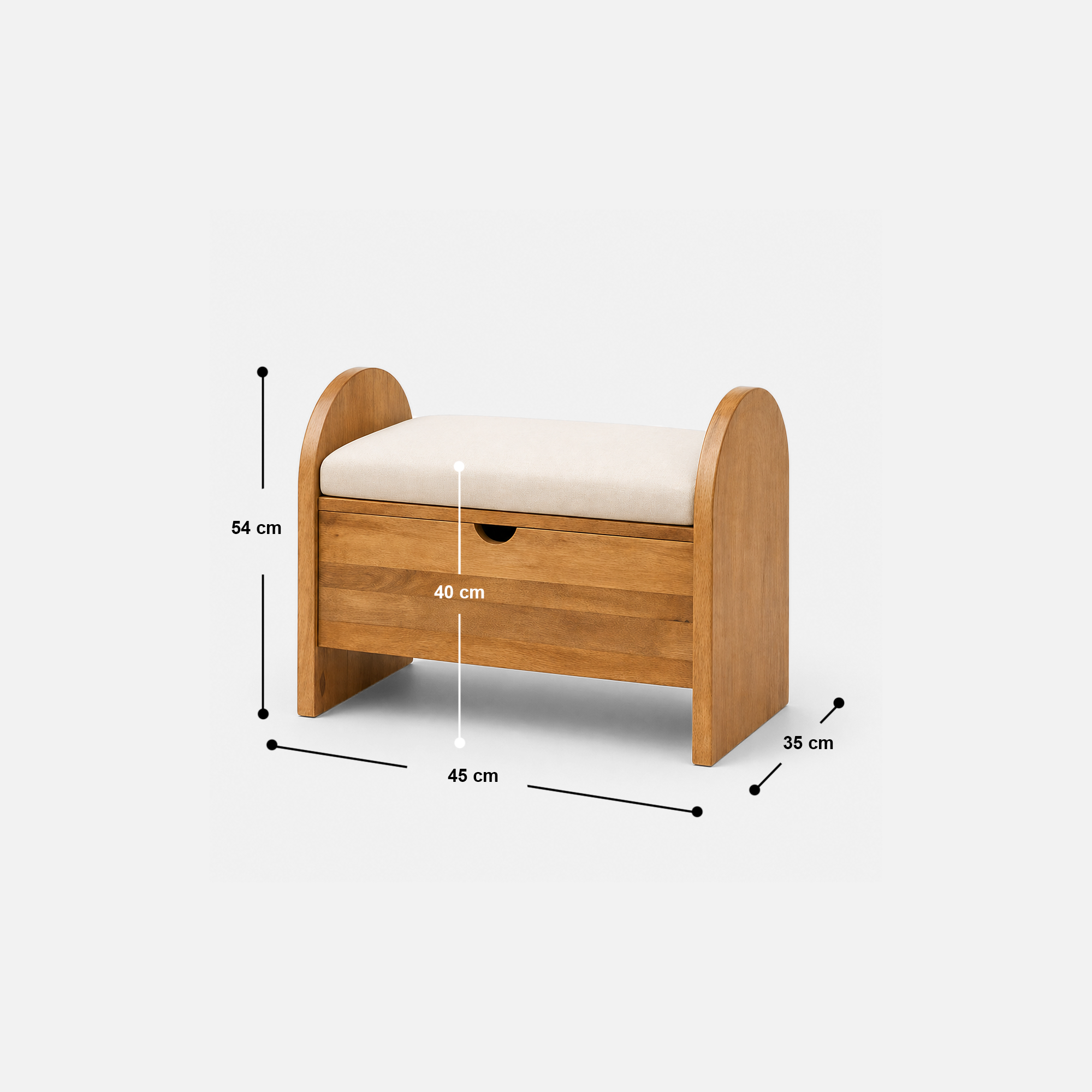 Cameron Storage Bench with Padded Cushion