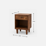 Havenwood Rustic Wood Nightstand with Drawer and Shelf