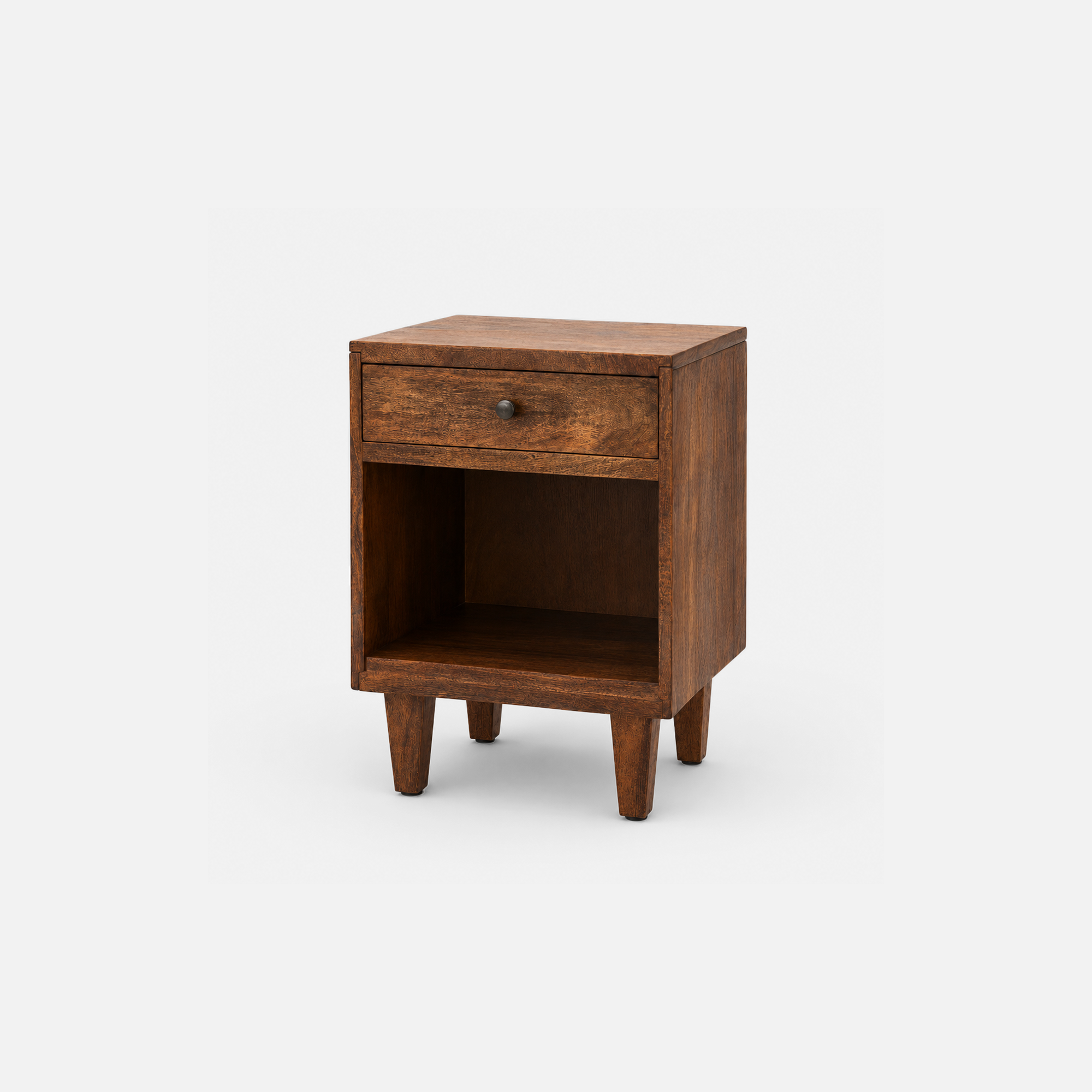 Havenwood Rustic Wood Nightstand with Drawer and Shelf