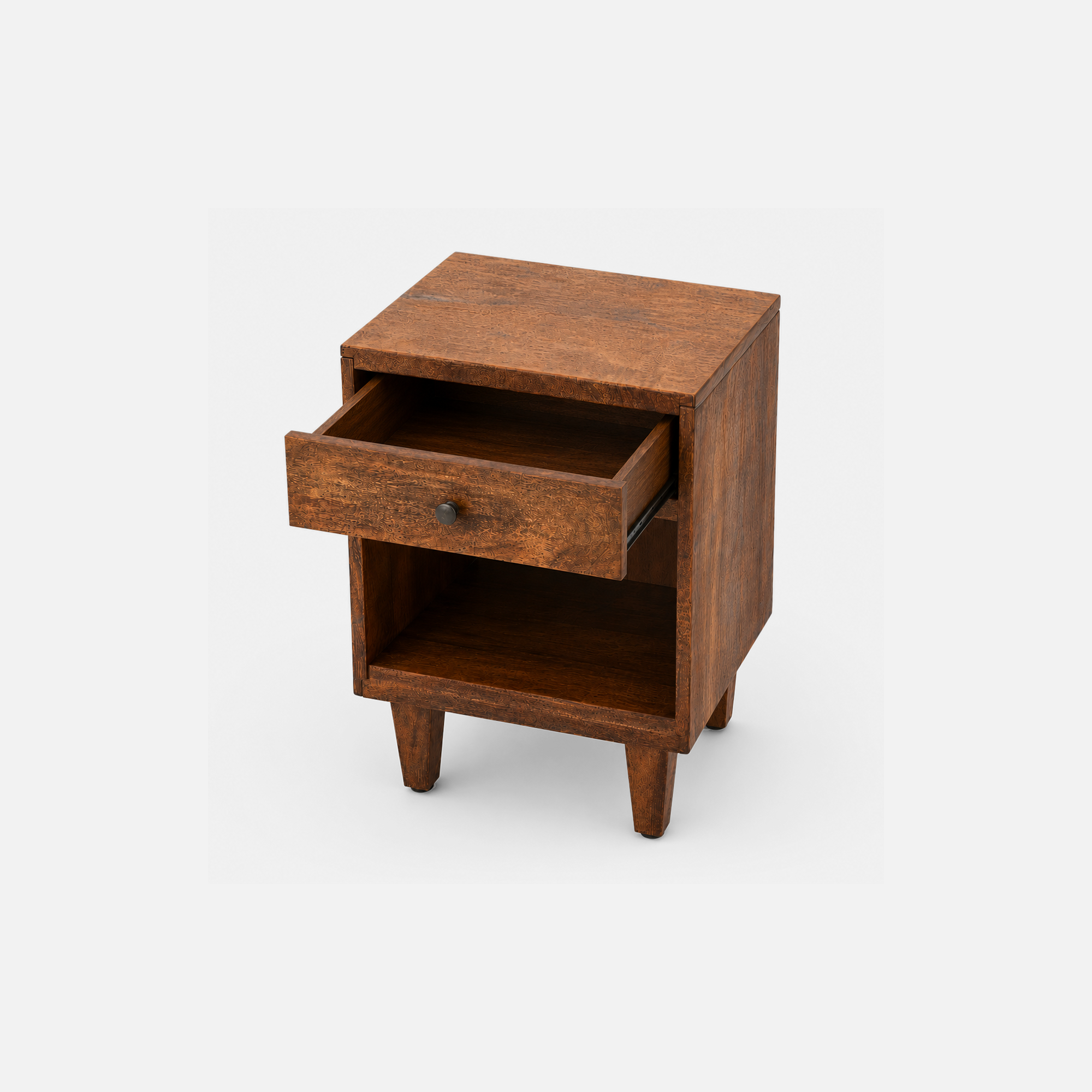 Havenwood Rustic Wood Nightstand with Drawer and Shelf