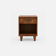 Havenwood Rustic Wood Nightstand with Drawer and Shelf