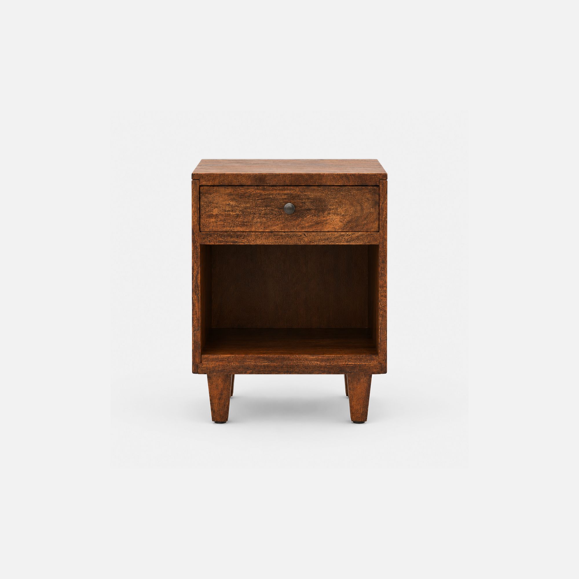 Havenwood Rustic Wood Nightstand with Drawer and Shelf