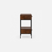 Rowan Two-Drawer Side Table with Metal Frame
