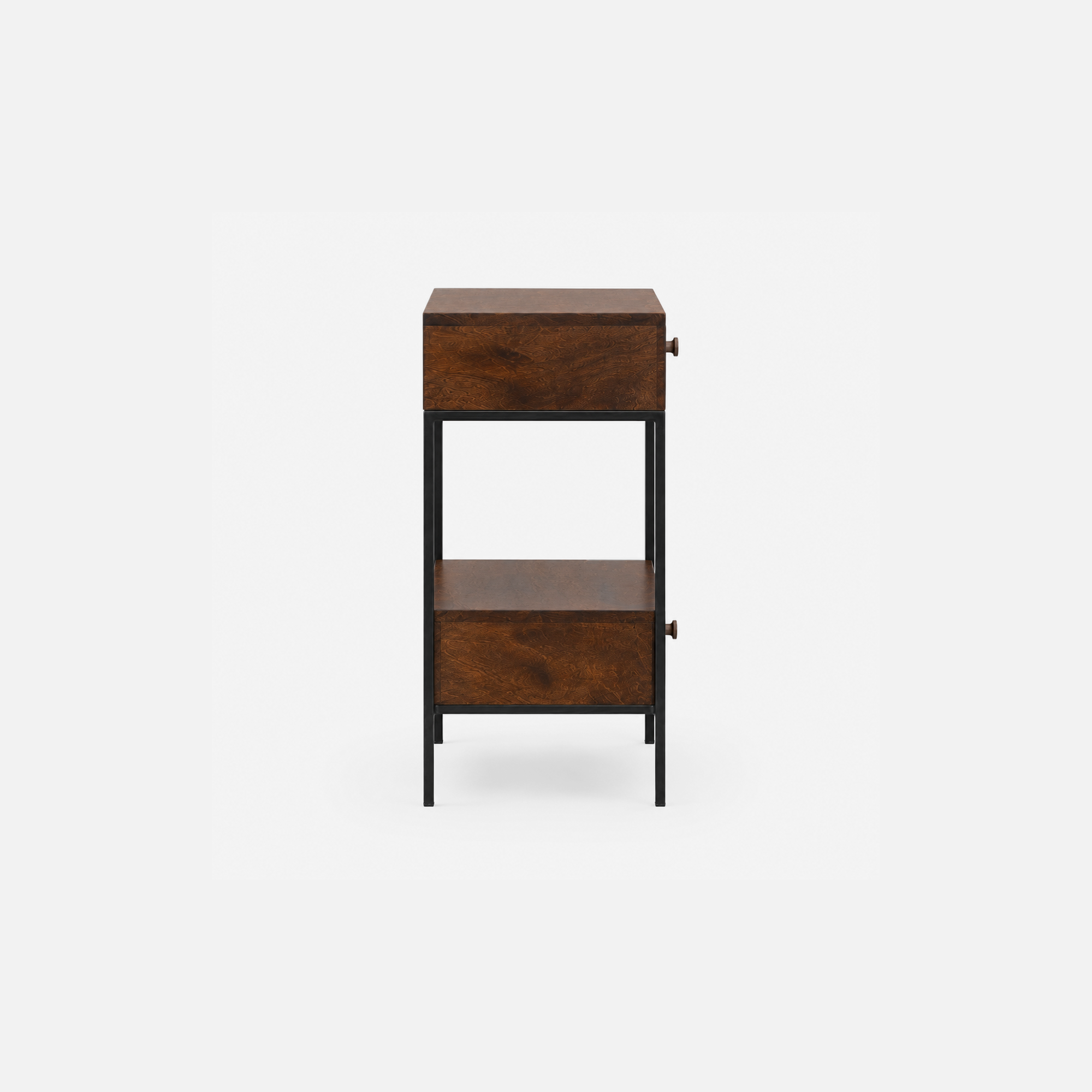 Rowan Two-Drawer Side Table with Metal Frame