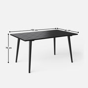 Helena-Pierre Black Dining Table Set - 6 Seater/150 cm - Crafts Mill Bespoke Furniture - Dining