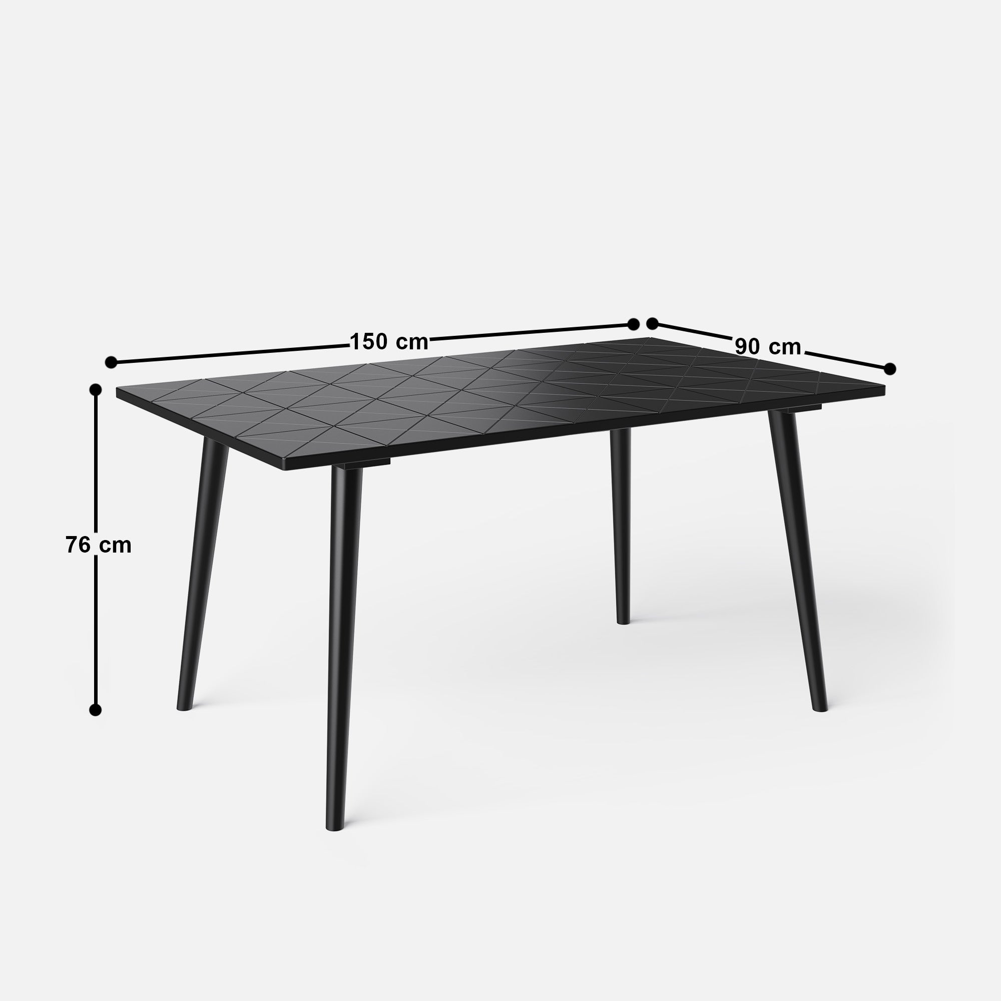 Helena-Pierre Black Dining Table Set - 6 Seater/150 cm - Crafts Mill Bespoke Furniture - Dining