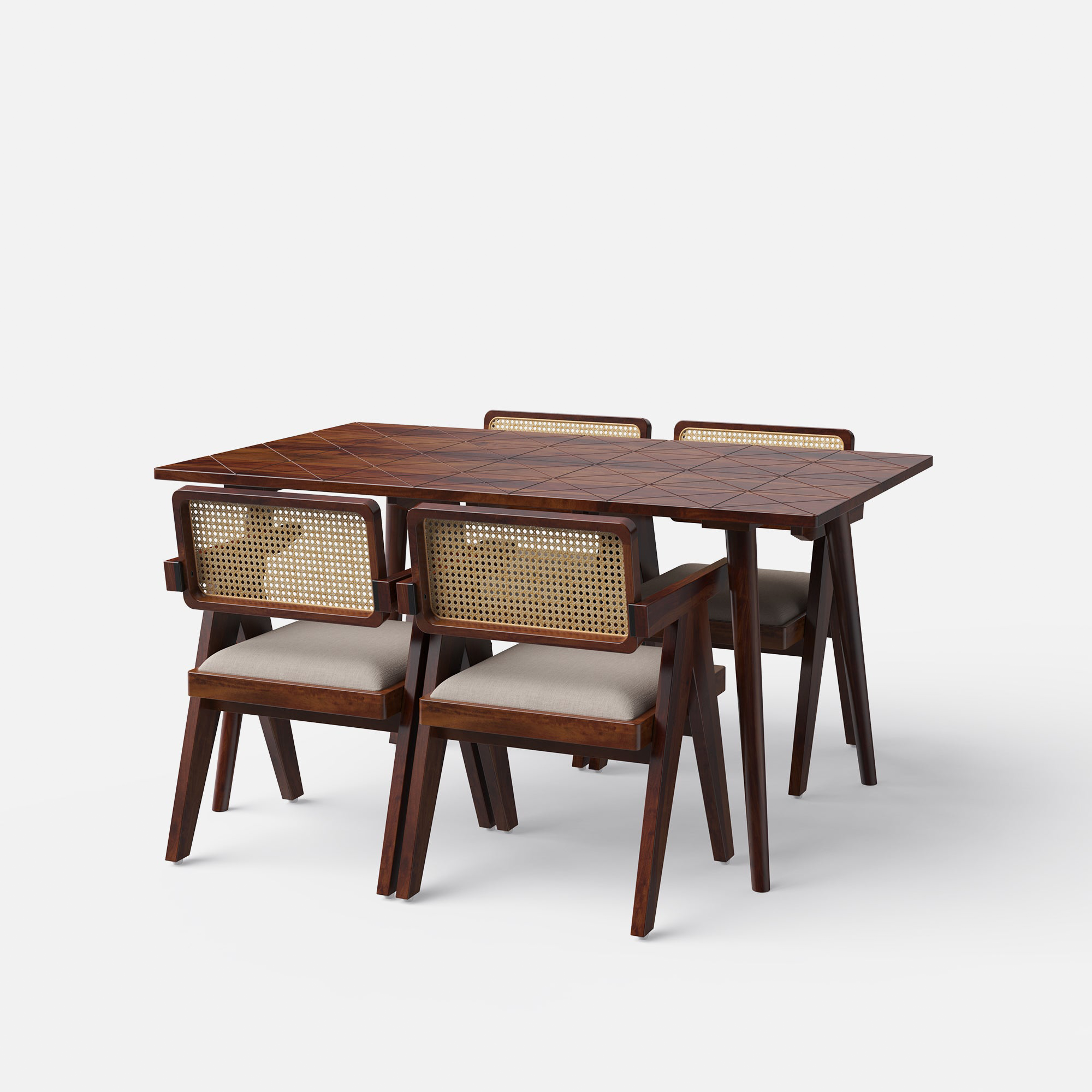 Helena-Pierre Provincial Teak Dining Table Set - 4, 6 Seater - All Sizes - Crafts Mill Bespoke Furniture - Dining