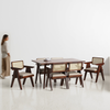 Helena-Pierre Provincial Teak Dining Table Set - 6 Seater - Table (150 cm x 90 cm x 76 cm) + 6 Pierre Chairs - Sheesham