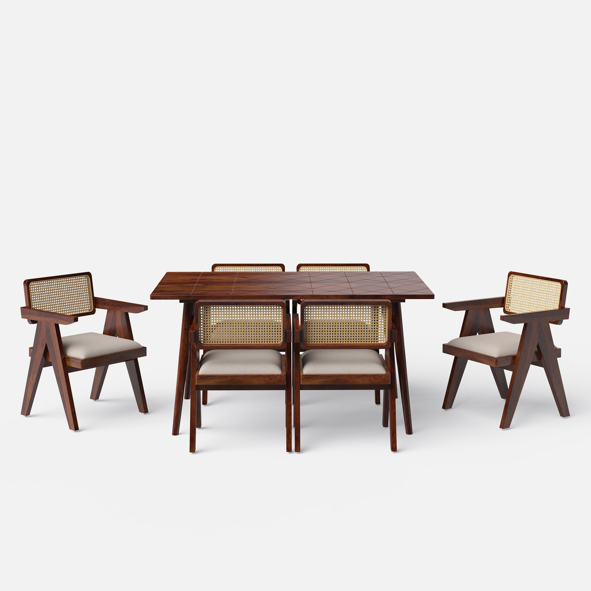 Helena-Pierre Provincial Teak Dining Table Set - 6 Seater/150 cm - Crafts Mill Bespoke Furniture - Dining