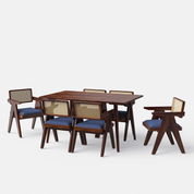 Helena-Pierre Provincial Teak Dining Table Set - 6 Seater/150 cm - Crafts Mill Bespoke Furniture - Dining
