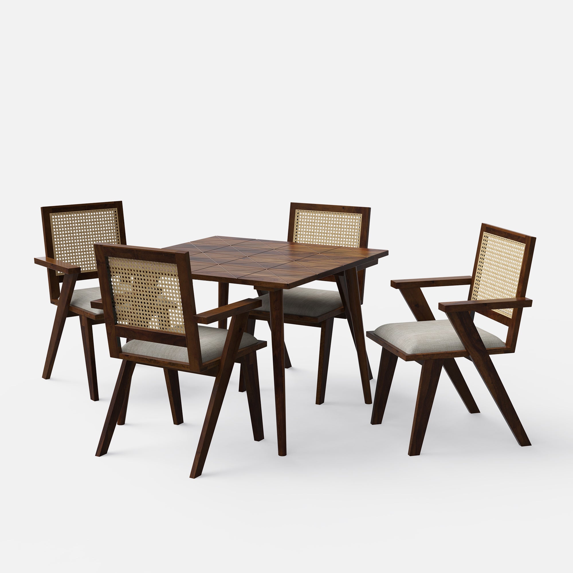 Helena-Flora Walnut Dining Table Set - 4 & 6 Seater - All Sizes - Crafts Mill Bespoke Furniture - Dining