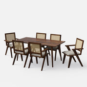 Helena-Flora Walnut Dining Table Set - 6 Seater/175 cm - Crafts Mill Bespoke Furniture - Dining