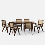 Helena-Flora Walnut Dining Table Set - 6 Seater/175 cm - Crafts Mill Bespoke Furniture - Dining