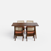 Helena-Jean Dining Table Set - 4 Seater - Table (150 cm x 90 cm x 76 cm) + 4 Jean Chairs - Sheesham
