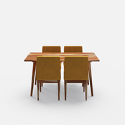 Helena-Lidia Dining Table Set - 4 Seater - Table (150 cm x 90 cm x 76 cm) + 4 Lidia Chairs - Sheesham