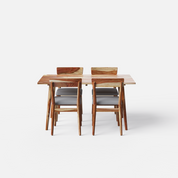 Helena-Middleton Dining Table Set - 4 Seater - Table (150 cm x 90 cm x 76 cm) + 4 Middleton Chairs - Sheesham