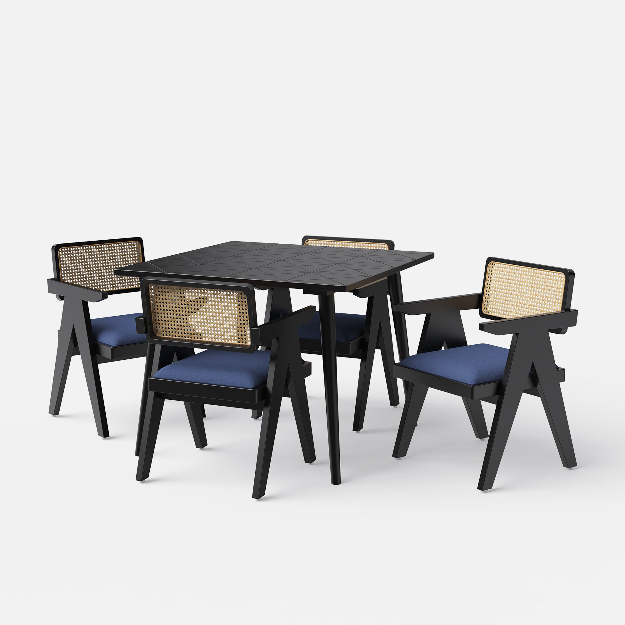 Helena-Pierre Black Dining Table Set -  4, 6 Seater - All Sizes - Crafts Mill Bespoke Furniture - Dining