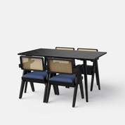 Helena-Pierre Black Dining Table Set -  4, 6 Seater - All Sizes - Crafts Mill Bespoke Furniture - Dining