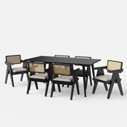 Helena-Pierre Black Dining Table Set -  4, 6 Seater - All Sizes - Crafts Mill Bespoke Furniture - Dining
