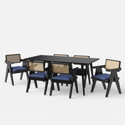 Helena-Pierre Black Dining Table Set -  4, 6 Seater - All Sizes - Crafts Mill Bespoke Furniture - Dining