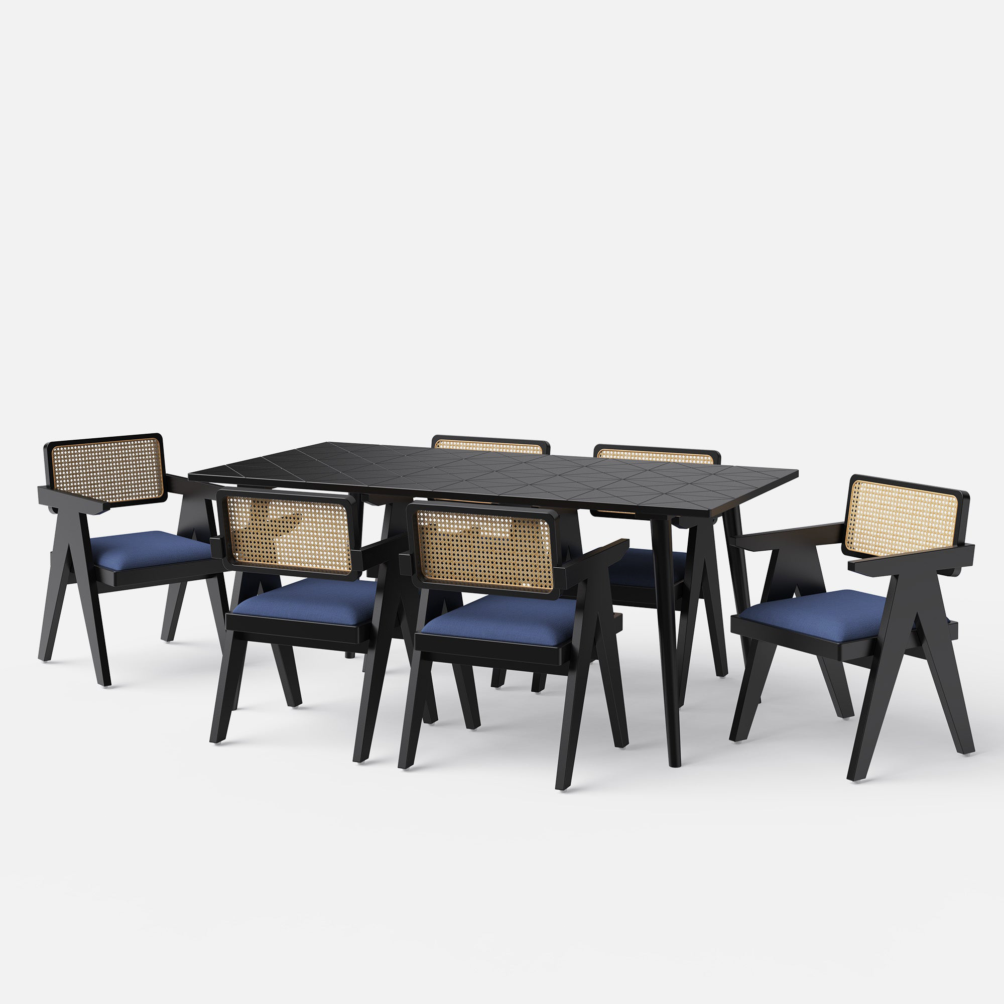 Helena-Pierre Black Dining Table Set -  4, 6 Seater - All Sizes - Crafts Mill Bespoke Furniture - Dining