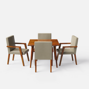 Helena-Watson Dining Table Set - 4 Seater - Table (100 cm x 100 cm x 76 cm) + 4 Watson Chairs - Sheesham