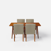 Helena-Watson Dining Table Set - 4 Seater - Table (175 cm x 90 cm x 76 cm) + 4 Watson Chairs - Sheesham