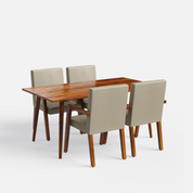 Helena-Watson Dining Table Set - 4 Seater - Table (175 cm x 90 cm x 76 cm) + 4 Watson Chairs - Sheesham