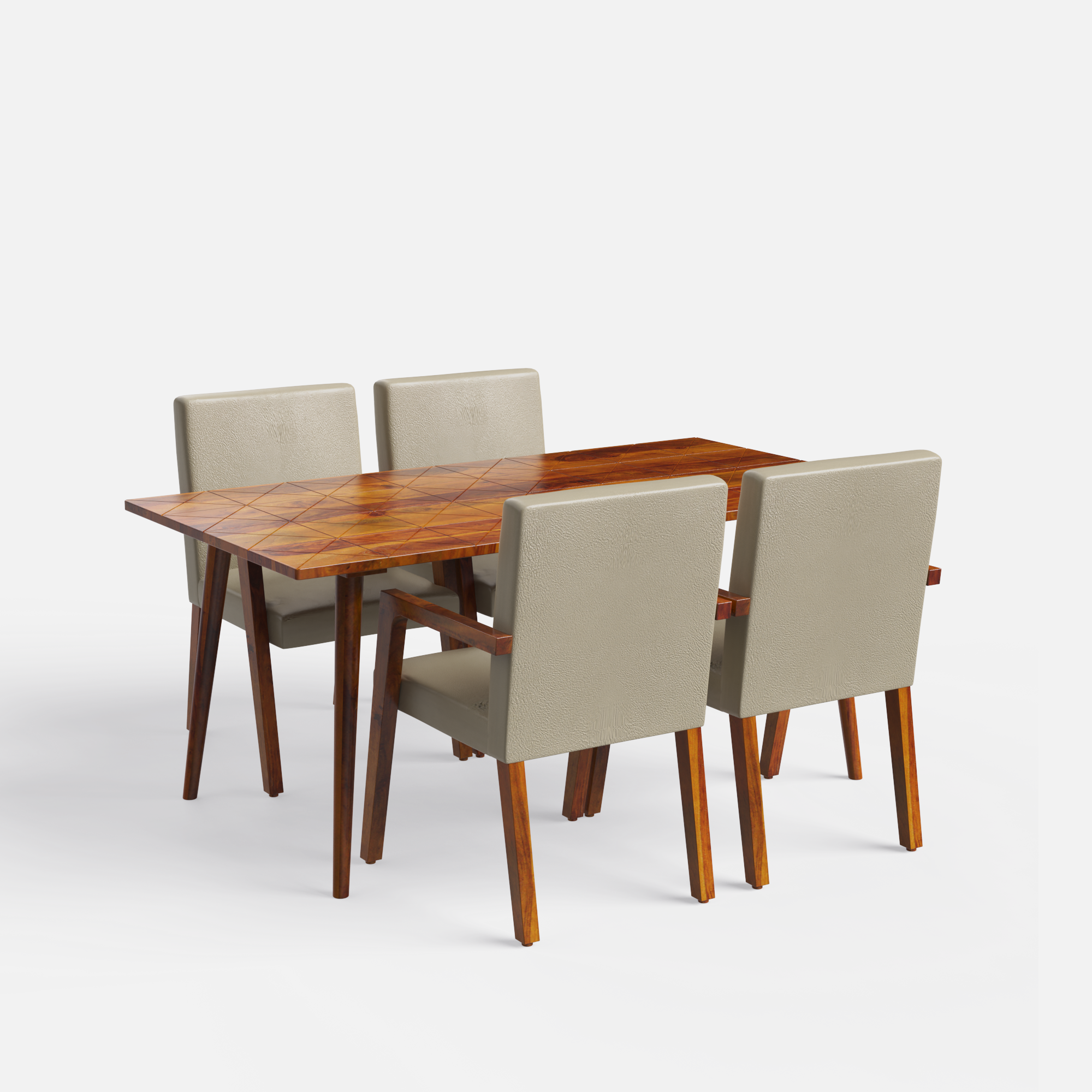 Helena-Watson Dining Table Set - 4 Seater - Table (175 cm x 90 cm x 76 cm) + 4 Watson Chairs - Sheesham