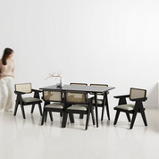 Helena-Pierre Black Dining Table Set -  4, 6 Seater - All Sizes - Crafts Mill Bespoke Furniture - Dining