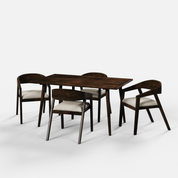 Helena Amelia Walnut Dining Table Set - 4 Seater