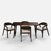 Helena Amelia Walnut Dining Table Set - 4 Seater