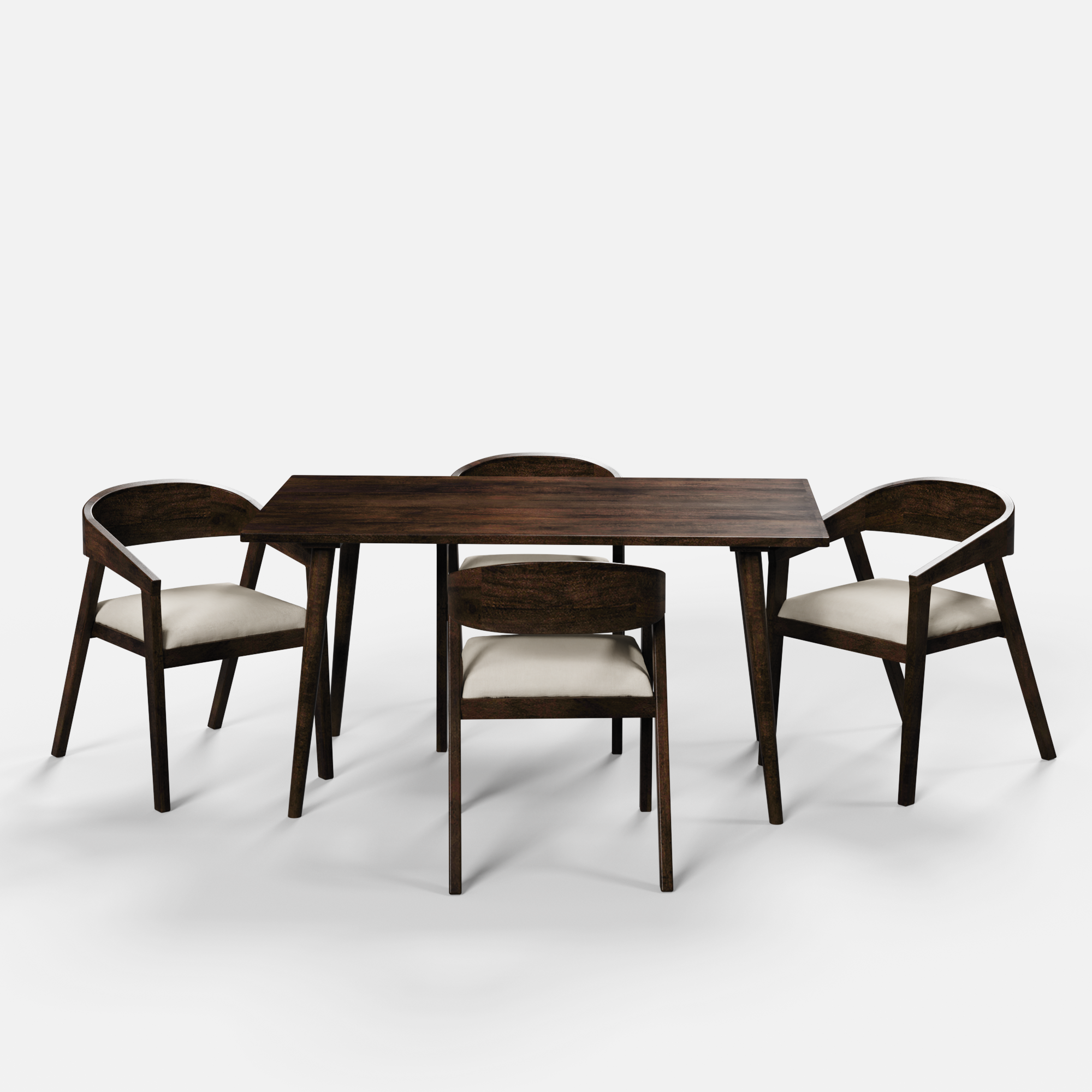 Helena Amelia Walnut Dining Table Set - 4 Seater